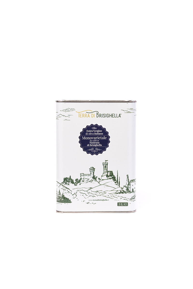 3L olio monovariale Olio Extra Vergine di Oliva Monovarietale 100%"Nostrana di Brisighella"- Lattina L.3- produzione 2024 - immagine 1